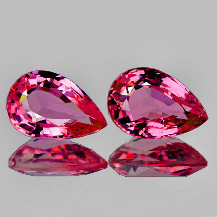 6x4 mm 2 pcs Pear AAA Fire Natural Intense Pink Sapphire {Flawless-VVS}