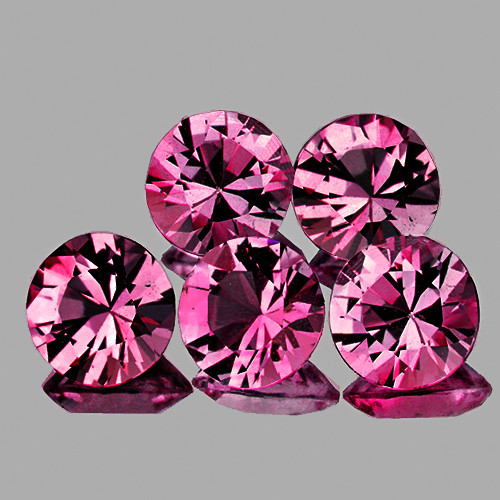 3.30 mm 5 pcs Round Brilliant Cut AAA Fire Natural Intense Pink Mahenge Spinel {Flawless-VVS}--AAA Grade