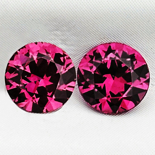 4.00 mm 2 pcs Round Brilliant Cut AAA Fire Deep AAA Pink Spinel Natural {Flawless-VVS}--AAA Grade