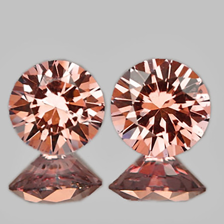 4.00 mm 2 pcs Round Brilliant Cut AAA Fire Natural Pink Orange Spinel {Flawless-VVS}
