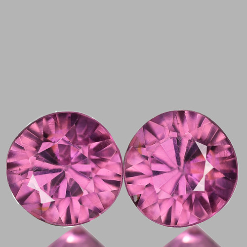 3.50 mm 2 pcs Round AAA Fire Intense Pink Mahenge Spinel Natural {Flawless-VVS}