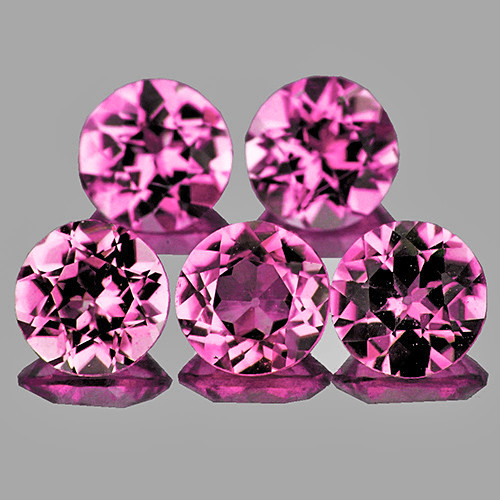 3.50 mm 5 pcs Round AAA Fire Intense Pink Mahenge Spinel Natural {Flawless-VVS}