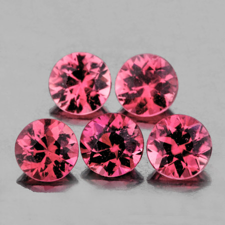 3.50 mm 5 pcs Round AAA Fire Natural Padparadscha Pink Spinel {Flawless-VVS}