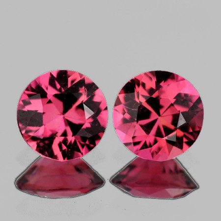 3.50 mm 2 pcs Round AAA Fire Intense Padparadscha Pink Spinel Natural {Flawless-VVS}