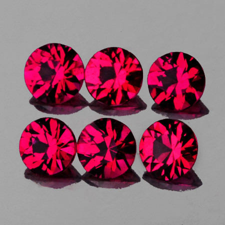 3.00 mm 6 pcs Round Brilliant Cut AAA Fire Intense Red Burma Ruby Natural {Flawless-VVS}--AAA Grade