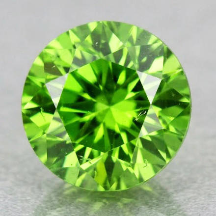 3.50 mm Round Brilliant Cut Extreme Brilliancy Rainbow Sparkles Natural Green Demantoid Garnet {Flawless-VVS}--AAA Grade
