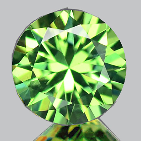 4.00 mm Round Brilliant Cut Extreme Brilliancy Rainbow Sparkles Natural Green Demantoid Garnet {Flawless-VVS}--AAA Grade