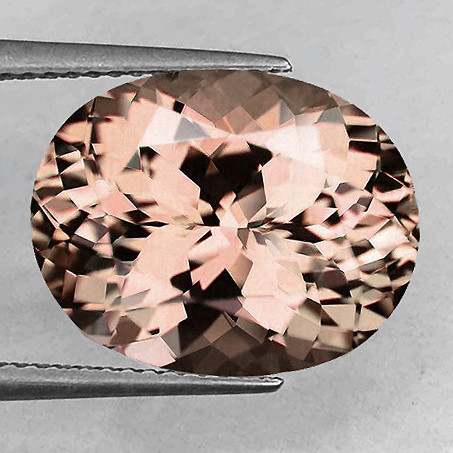 10x8 mm { 2.57 cts} Oval Brilliant Cut Extreme Brilliancy AAA Peach Pink Morganite Natural [Flawless-VVS]--AAA Grade