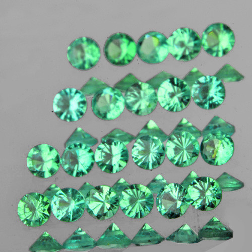 2.00 mm 30 pcs Round Brilliant Cut Natural Green Emerald
