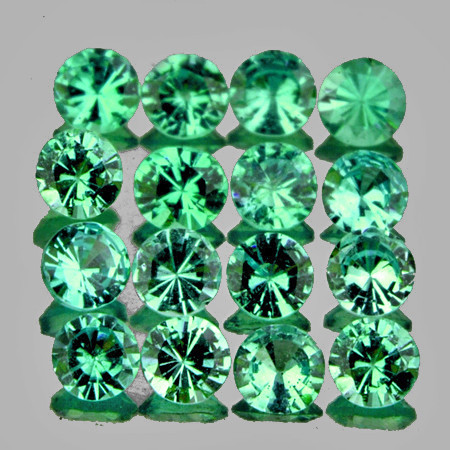 2.50 mm 16 pcs Round Brilliant Cut AAA Fire Natural Blue Green Emerald