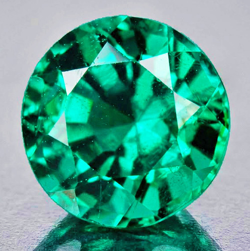 4.00 mm 1 pc Round AAA Fire Intense Blue Green Emerald Natural ( AAA Grade )