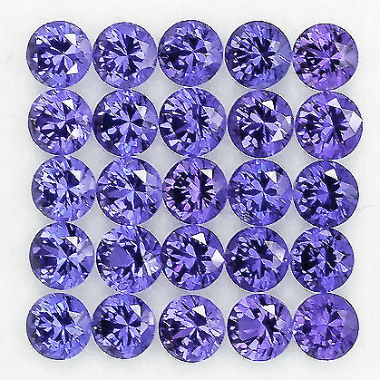 2.20 mm 16 pcs Round Machine Brilliant Cut Natural AAA Violet Blue Sapphire Natural {Flawless-VVS)--AAA Grade