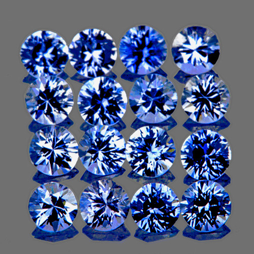 2.00 mm 25 pc Round Brilliant Cut AAA Fire Natural AAA Ceylon Blue Sapphire { Flawless-VVS }