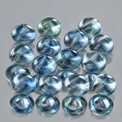 3.50 mm 12 pcs { 3.42 cts } Round Cabochon Natural Blue Australia Sapphire {Flawless-VVS}