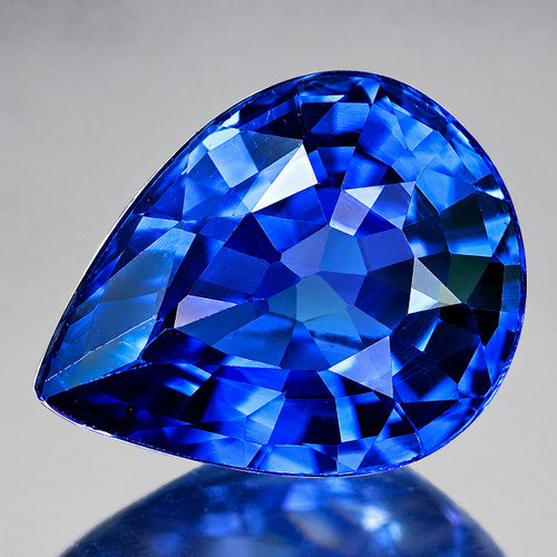 6x5 mm { 0.74 cts} Pear AAA Fire Intense Blue Sapphire Natural {Flawless-VVS}--AAA Grade