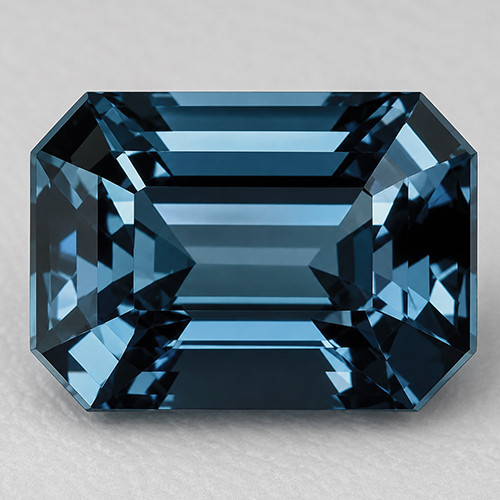 5.5x4 mm { 0.62 cts } Octagon Emerald Cut AAA Fire Natural Titanium Blue Spinel {Flawless-VVS}