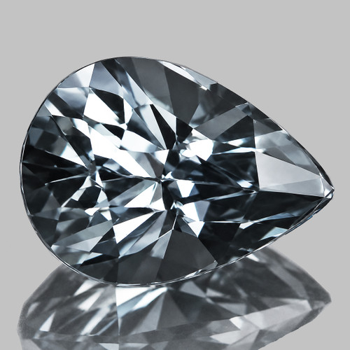 6.5x5 mm { 0.80 cts } Pear AAA Fire Natural Titanium Gray Spinel {Flawless-VVS}