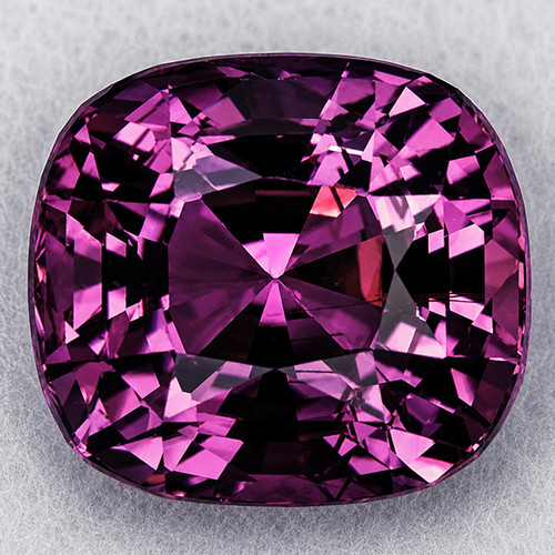 7.5x6.5 mm { 1.68 cts } Cushion AAA Fire Intense Red Violet Spinel Natural {Flawless-VVS}--AAA Grade