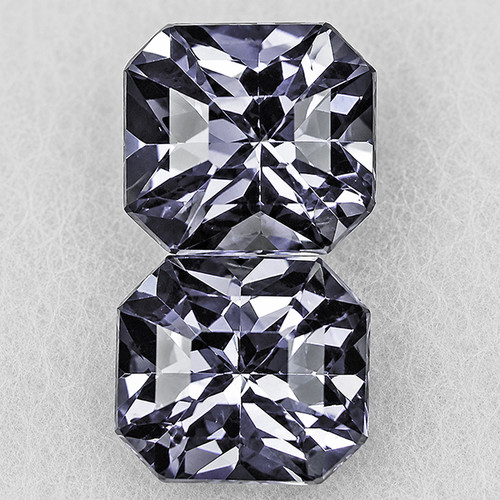 5x4.5 mm 2pcs { 1.33 cts } Octagon Radiant Cut Extreme Brilliancy Titanium Gray Spinel Natural {Flawless-VVS}--AAA Grade