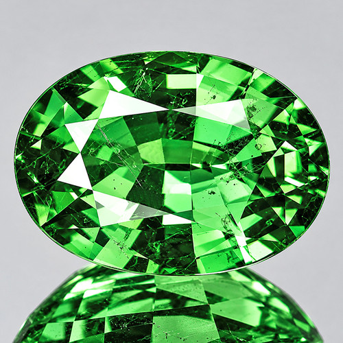 7.5x5.5 mm { 1.15 cts} Oval Brilliant Cut AAA Neon Vibrant Chrome Green Tsavorite Garnet Natural (VVS)--AAA Grade