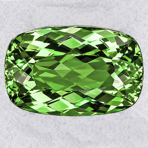 9.5x6.5 mm { 2.33 cts} Cushion Brilliant Cut Extreme Brilliancy Natural Neon Green Apatite {Flawless-VVS}--AAA Grade
