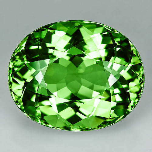 9.5x8 mm { 2.90 cts} Oval Brilliant Cut Extreme Brilliancy Natural Neon Green Apatite {Flawless-VVS}--AAA Grade