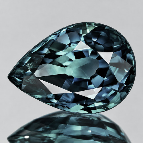 6x4 mm { 0.64 cts } Pear AAA Fire Teal Blue Green Sapphire Natural {Flawless-VVS}