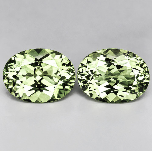 7x5 mm 2pcs Oval Brilliant Cut Extreme Brilliancy Light Canary Green Tourmaline Natural {Flawless-VVS}--AAA Grade