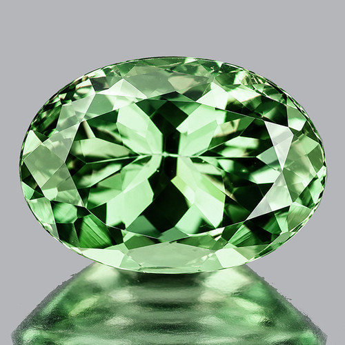 7x5 mm {1.02 cts } Oval Brilliant Cut Extreme Brilliancy Natural Green Tourmaline {Flawless-VVS}--AAA Grade
