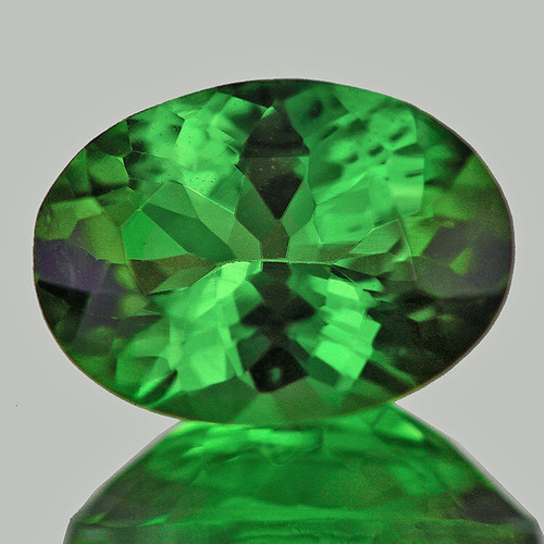 7x5 mm { 0.90 cts} Oval Brilliant Cut AAA Fire Natural Chrome Green Tourmaline {Flawless-VVS}
