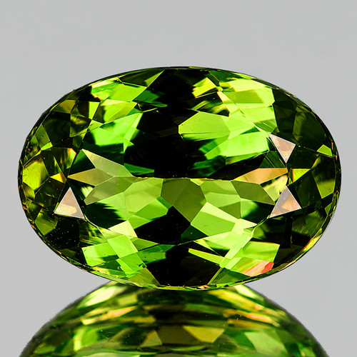 7x5 mm { 0.72 cts} Oval Brilliant Cut Extreme Brilliancy Intense Green Tourmaline {Flawless-VVS}