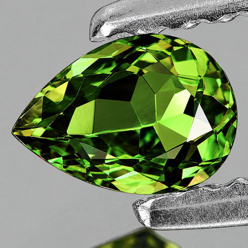 7x5 mm { 0.65 cts} Pear Brilliant Cut AAA Fire Intense Green Tourmaline Natural { Flawless-VVS}
