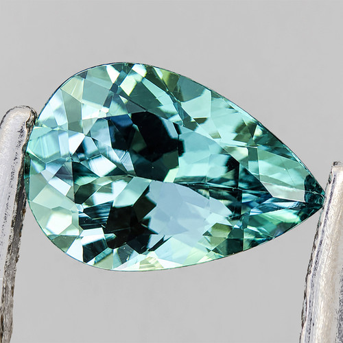 7x5 mm Pear Brilliant Cut Extreme Brilliancy Natural Blue Green Tourmaline { Flawless-VVS}--AAA Grade