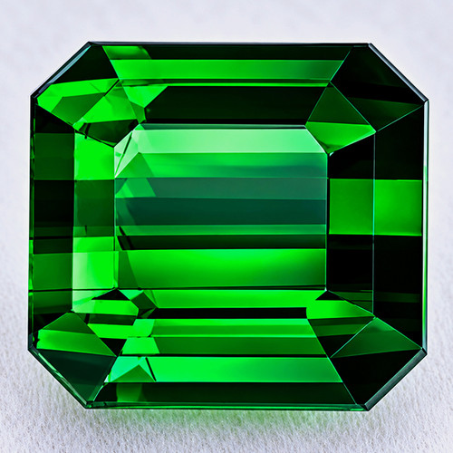 7.5x7 mm { 2.54 cts } Octagon Emerald Cut AAA Neon Intense Chrome Green Tourmaline Natural {Flawless-VVS}--AAA Grade