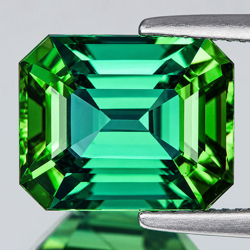 7x6 mm { 1.71 cts} Octagon Emerald Cut Best AAA Neon Natural Blue Green Tourmaline Afghanistan (Flawless-VVS)--AAA Grade