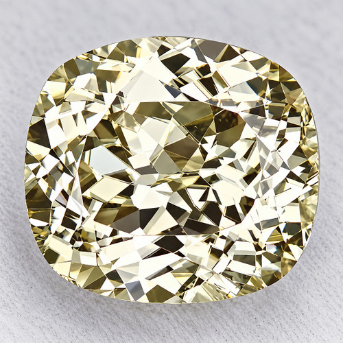 8.5x7.5 mm { 3.21 cts} Cushion Brilliant Cut Extreme Brilliancy Natural Light Canary Yellow Zircon {Flawless-VVS1}--AAA Grade