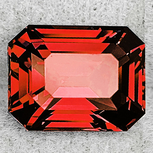 7.5x5.5 mm { 1.67 cts } Octagon Emerald Cut Best AAA Neon Intense Padparadscha Rhodolite Garnet Natural {Flawless-VVS1}--AAA Grade