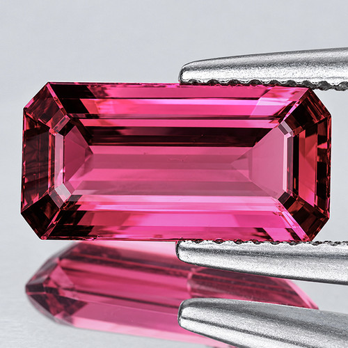10.5x5.5 mm { 1.93 cts } Octagon Emerald Cut AAA Neon Raspberry Pink Rhodolite Garnet Natural {Flawless-VVS1}