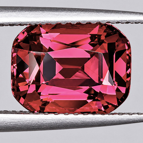 7.5x5.5 mm { 1.68 cts} Cushion Extreme Brilliancy Best Padparadscha Pink Rhodolite Garnet Natural {Flawless-VVS}--AAA Grade