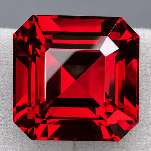 7.00 mm { 1.87 cts } Octagon Emerald Cut AAA Neon Intense Red Rhodolite Garnet Natural {Flawless-VVS1}--AAA Grade