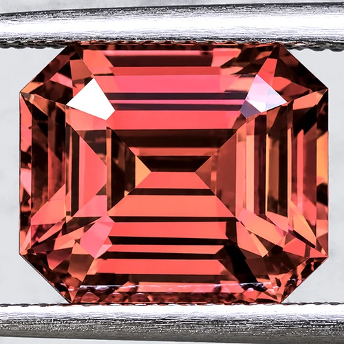 7x6 mm { 1.41 cts } Octagon Emerald Cut Best AAA Neon Intense Padparadscha Rhodolite Garnet Natural {Flawless-VVS1}--AAA Grade