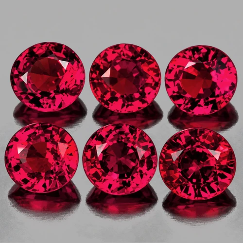 2.80 mm 6 pcs Round AAA Fire Intense AAA Pink Red Burma Ruby Natural {VVS}--AAA Grade