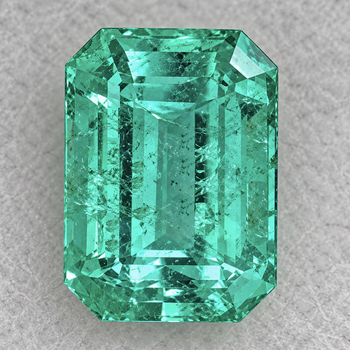 11x8 mm { 3.80 cts } Octagon Emerald Cut AAA Neon Natural Blue Green Emerald--FREE CERTIFICATE