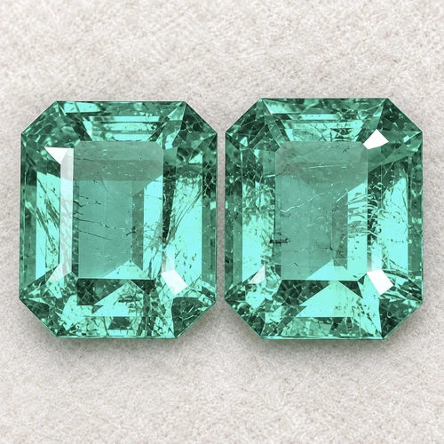 5x4 mm 2pcs  Octagon Emerald Cut Best AAA Neon Natural AAA Blue Green Emerald