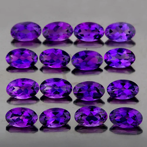 5x3 mm 16 pcs Oval Brilliant Cut AAA Fire Intense Royal Purple Amethyst Natural {Flawless-VVS1}