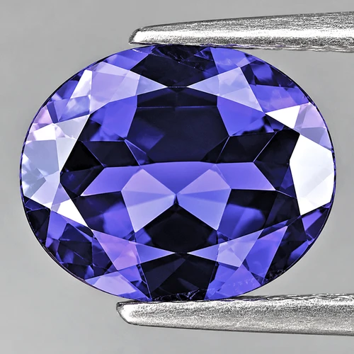 10x8 mm 1 pc Oval Brilliant Cut AAA Fire Intense Bluish Violet Iolite Natural {Flawless-VVS1}