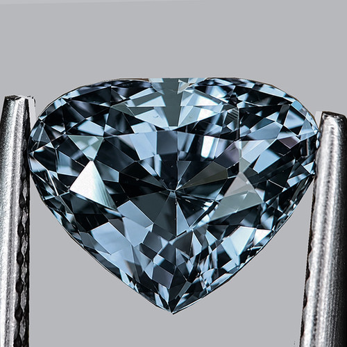 6.50 mm Heart AAA Fire Titanium Blue Spinel Natural {Flawless-VVS}--AAA Grade