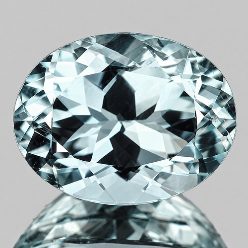 8x6 mm { 1.09 cts } Oval Brilliant Cut AAA Fire Natural Sky Blue Aquamarine {Flawless-VVS}