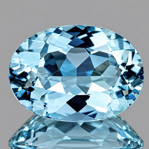 8x6 mm { 1.10 cts } Oval Brilliant Cut Extreme Brilliancy Natural AAA Santa Maria Blue Aquamarine {Flawless-VVS}--AAA Grade