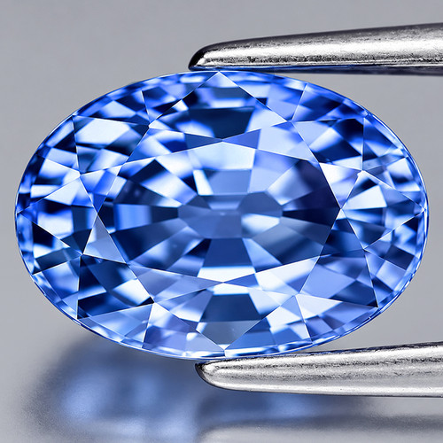 7x5 mm { 1.23 cts } Oval Extreme Brilliancy Natural AAA Ceylon Blue Sapphire (Flawless-VVS)--AAA Grade